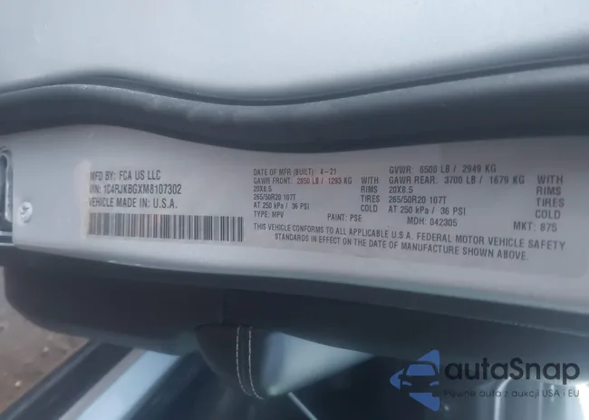 1C4RJKBGXM8107302: 44134305