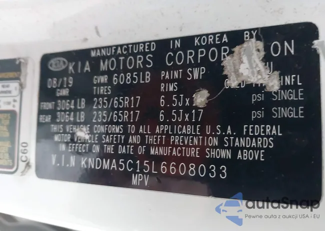 KNDMA5C15L6608033: 44134352