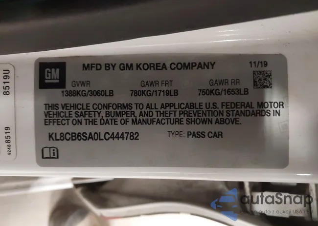 KL8CB6SA0LC444782: 44134354