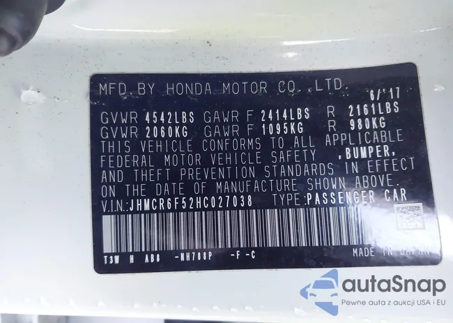 JHMCR6F52HC027038: 44134360