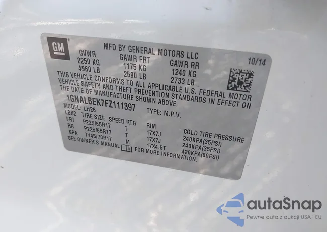 1GNALBEK7FZ111397: 44134404