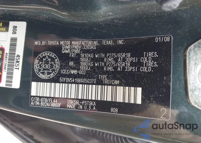 5TFDV54198X050370: 44134430