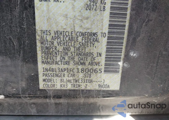 1N4BL3AP1FC180065: 44134434