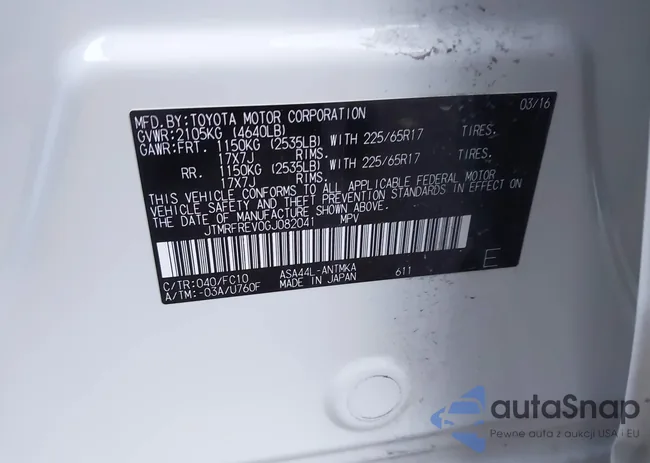 JTMRFREV0GJ082041: 44134446