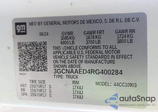 3GCNAAED4RG400284: 44134469