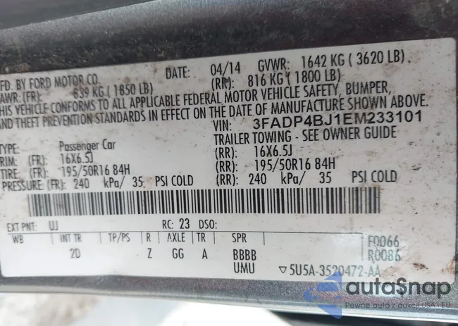 3FADP4BJ1EM233101: 44135504