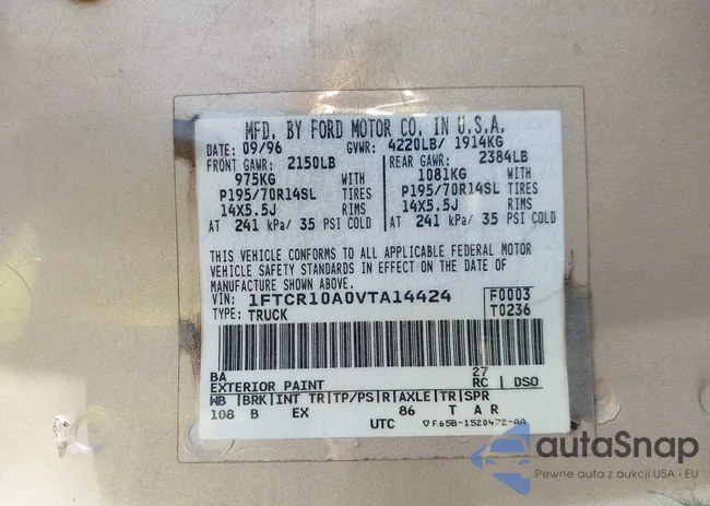 1FTCR10A0VTA14424: 44135643