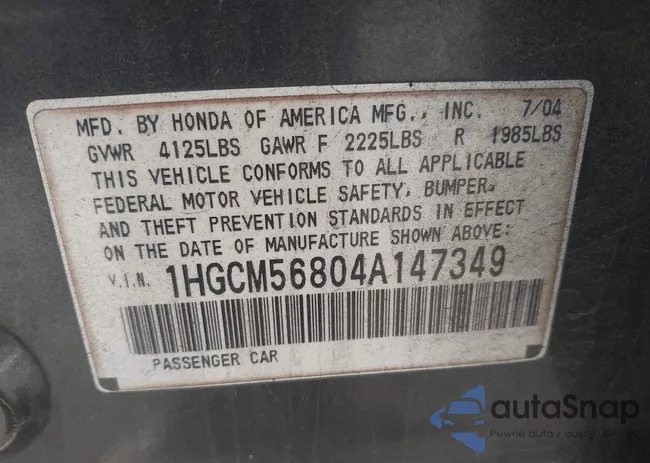 1HGCM56804A147349: 44135730