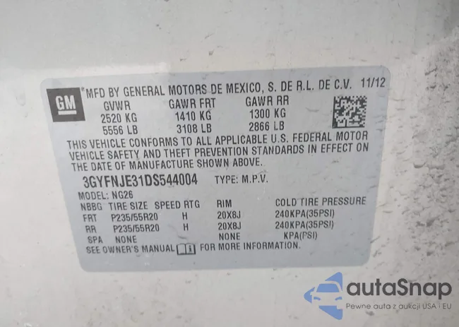 3GYFNJE31DS544004: 44135760