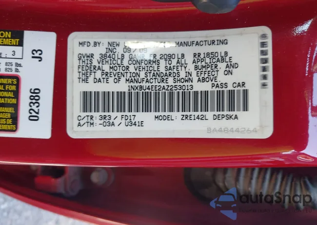 1NXBU4EE2AZ253013: 44135788