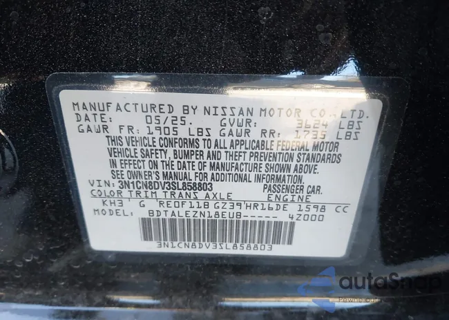 3N1CN8DV3SL858803: 44135838