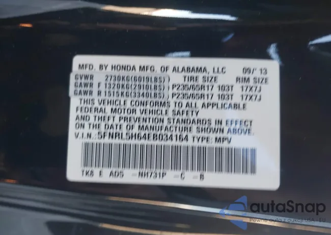 5FNRL5H64EB034164: 44135869