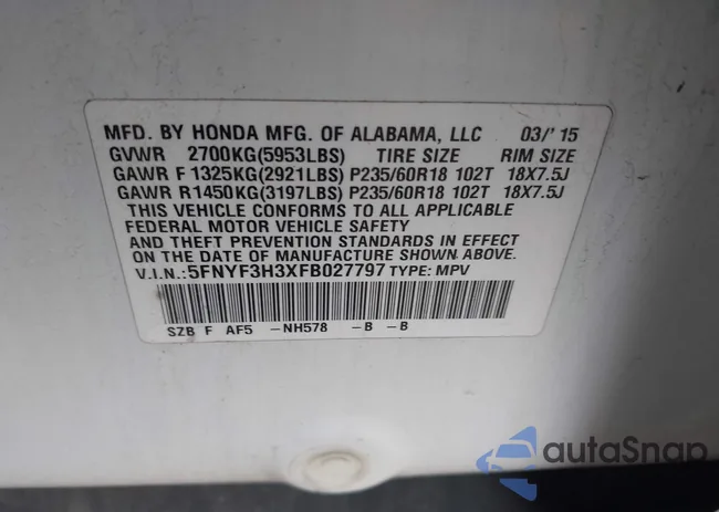 5FNYF3H3XFB027797: 44135174