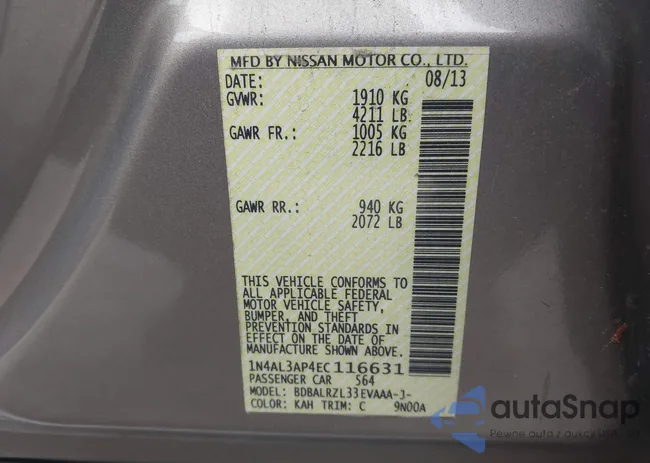 1N4AL3AP4EC116631: 44135205