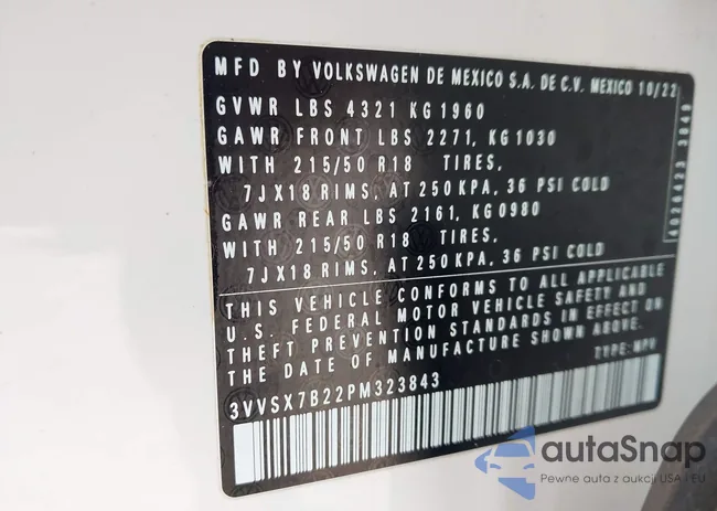 3VVSX7B22PM323843: 44135216