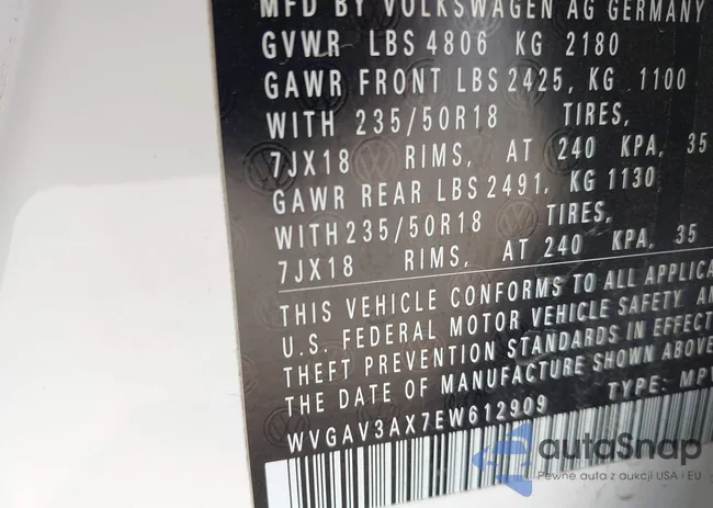 WVGAV3AX7EW612909: 44135277