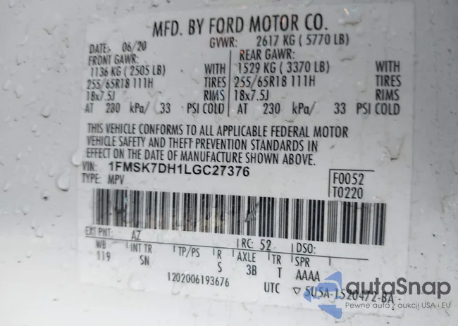 1FMSK7DH1LGC27376: 44136520