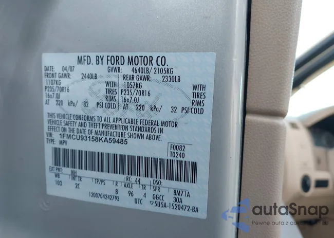 1FMCU93158KA59485: 44136651