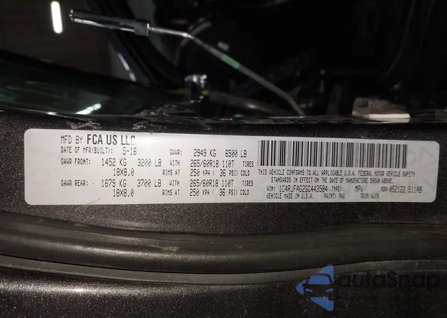 1C4RJFAG2GC443584: 44136700