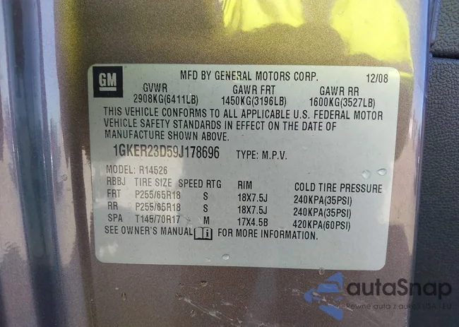 1GKER23D59J178696: 44136727