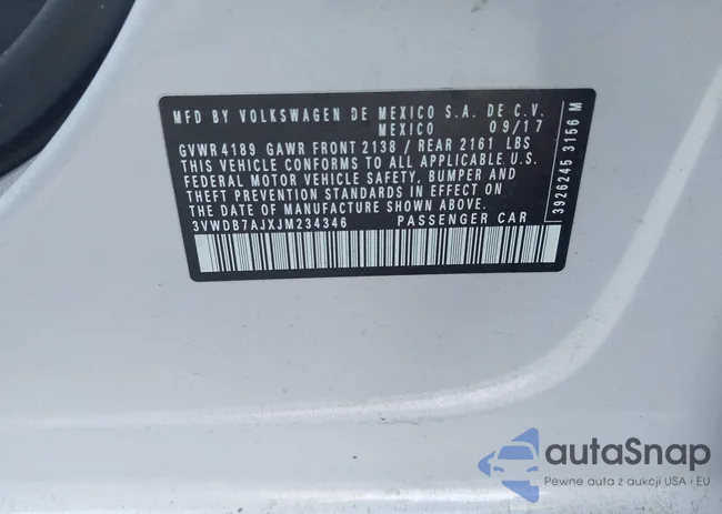 3VWDB7AJXJM234346: 44136729