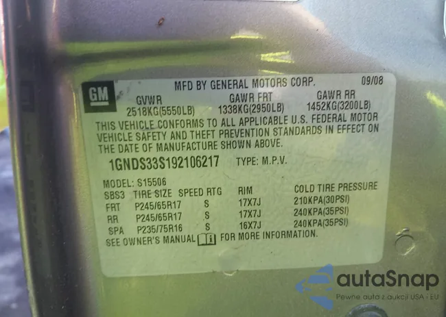 1GNDS33S192106217: 44136826