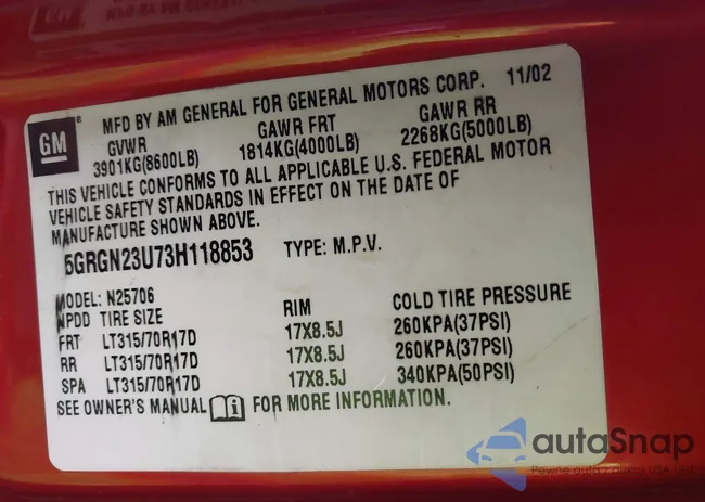 5GRGN23U73H118853: 44136888