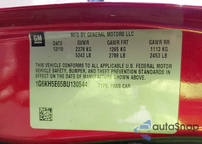 1G6KH5E65BU130544: 44136899