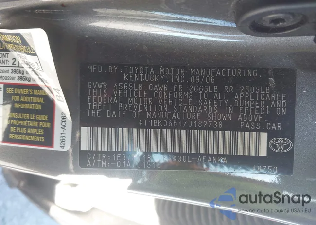 4T1BK36B17U182738: 44136076