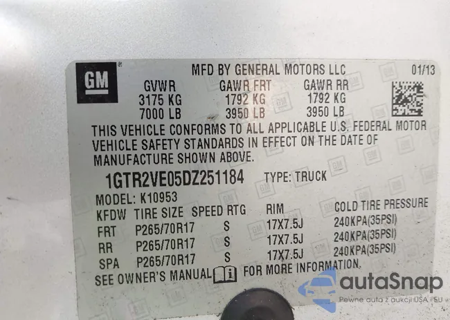 1GTR2VE05DZ251184: 44136154