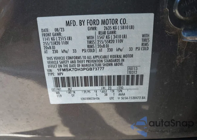 1FMSK7DH3PGB73777: 44136161