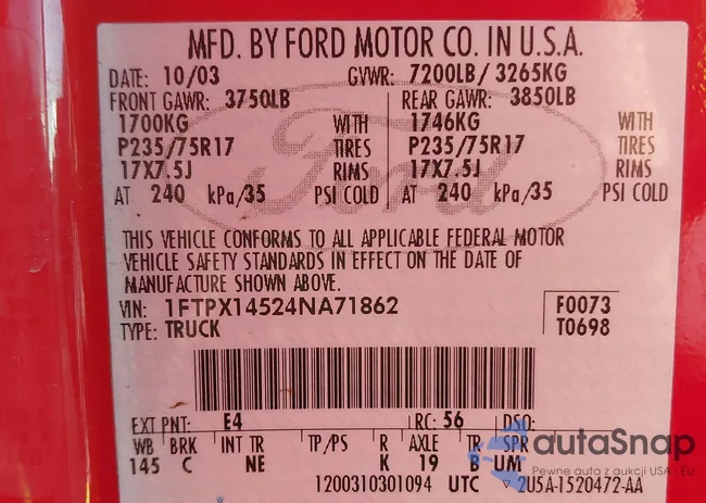 1FTPX14524NA71862: 44136246