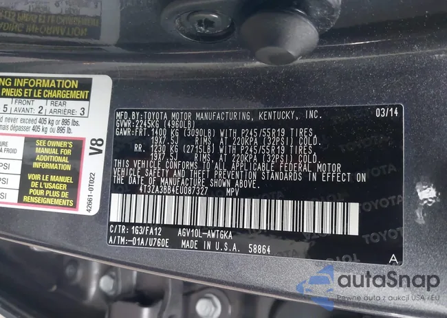 4T3ZA3BB4EU087327: 44136293