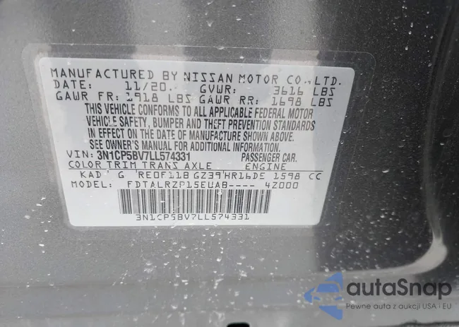 3N1CP5BV7LL574331: 44136371