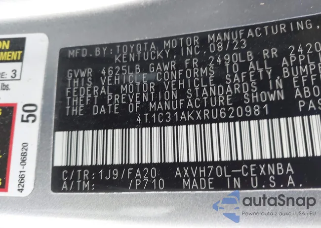 4T1C31AKXRU620981: 44137542