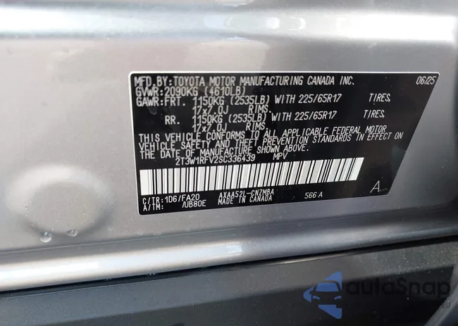 2T3W1RFV2SC336439: 44137602