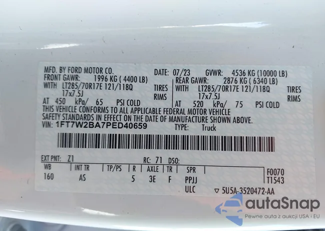 1FT7W2BA7PED40659: 44137646