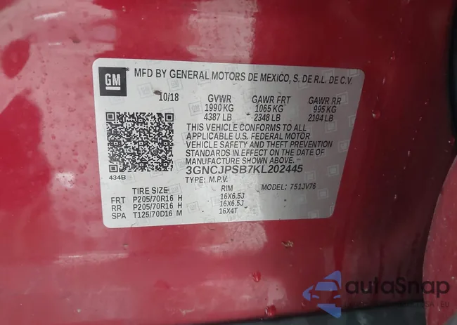 3GNCJPSB7KL202445: 44137775