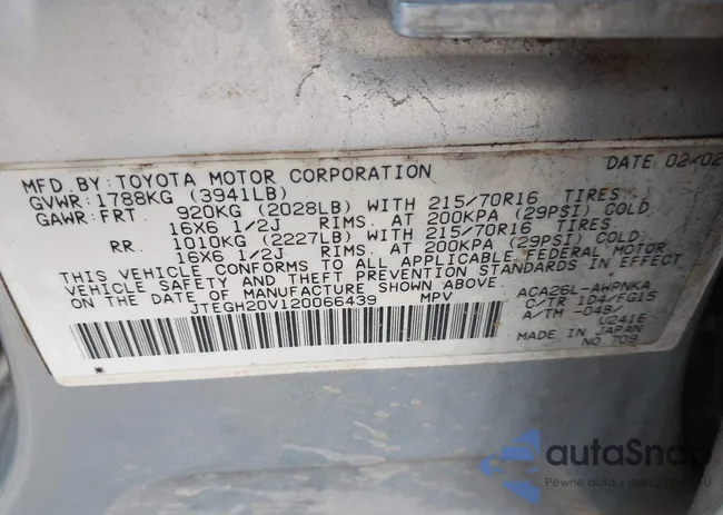 JTEGH20V120066439: 44137076