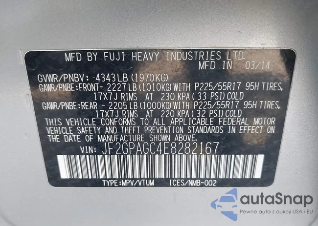 JF2GPAGC4E8282167: 44137142