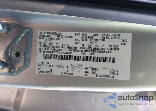 1FMCU0F70GUA88293: 44137160