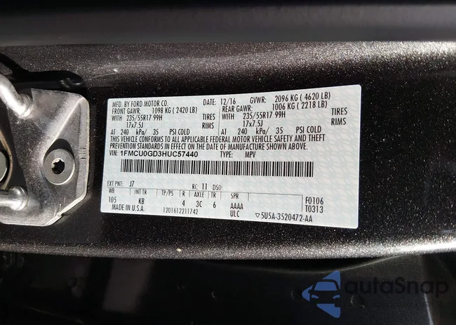 1FMCU0GD3HUC57440: 44137193