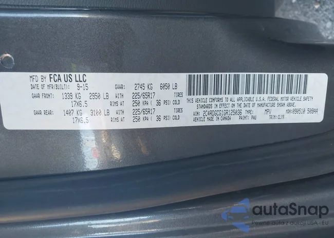 2C4RDGCG1GR125036: 44138560