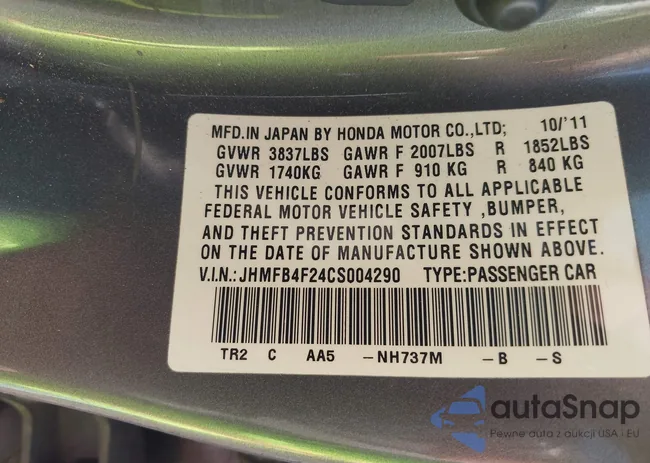 JHMFB4F24CS004290: 44138561