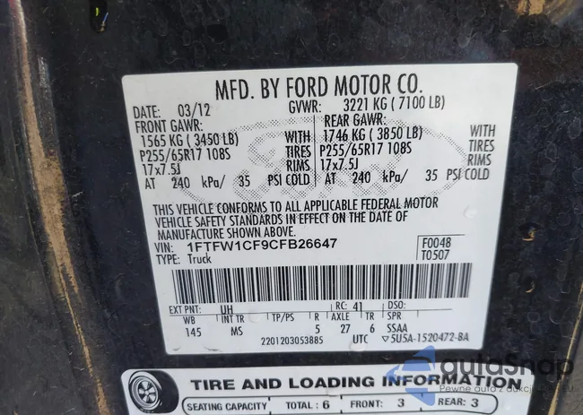 1FTFW1CF9CFB26647: 44138899