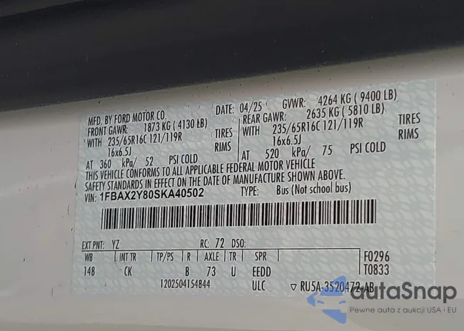 1FBAX2Y80SKA40502: 44138919