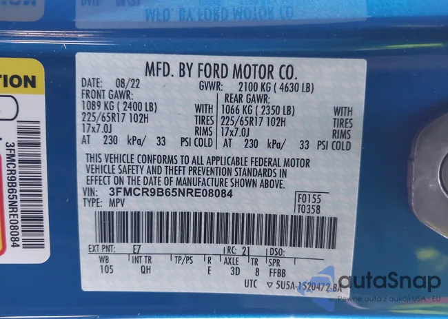 3FMCR9B65NRE08084: 44138922