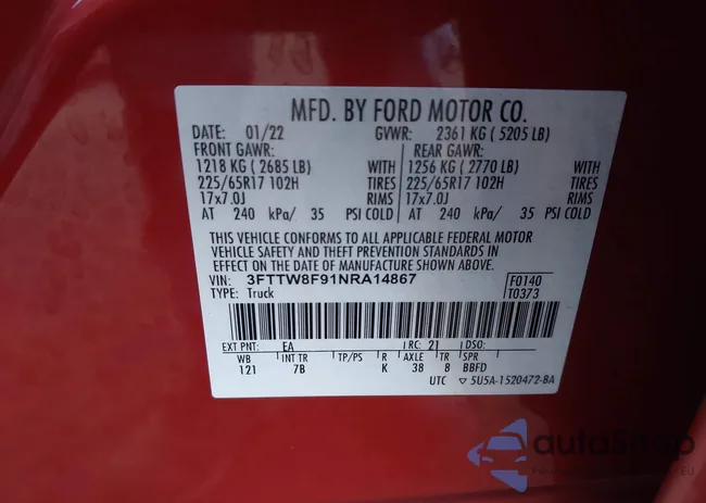 3FTTW8F91NRA14867: 44139014