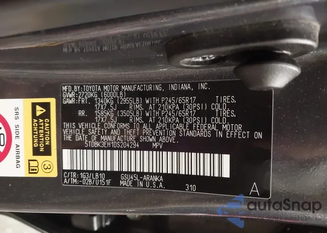 5TDBK3EH1DS204294: 44139028