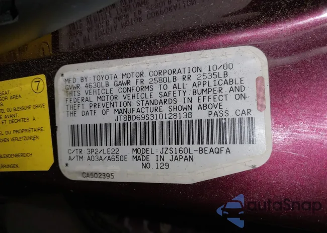 JT8BD69S310128138: 44139029